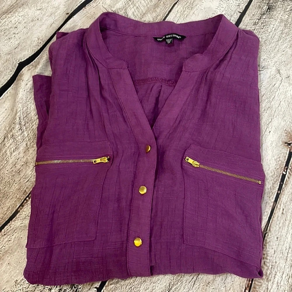 Women’s purple Unique Spectrum long tunic top 2X - Picture 3 of 6